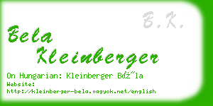 bela kleinberger business card
